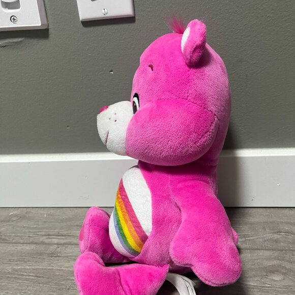 2015 Care Bears Build A Bear Cheer Bear Plush Pink Rainbow Stuffed Animal 13" - Picture 3 of 11